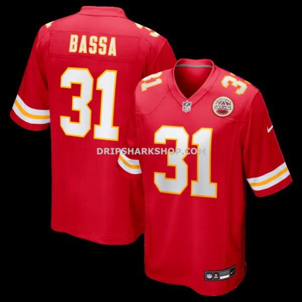 Mens Nike Jeffrey Bassa Red Kansas City Chiefs Team Game Jersey