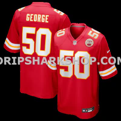 Mens Nike Brandon George Red Kansas City Chiefs Team Game Jersey