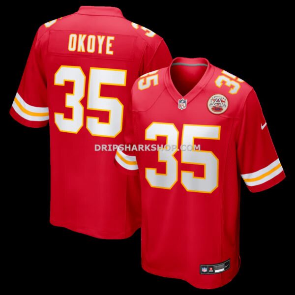 Mens Nike Christian Okoye Red Kansas City Chiefs Game Retired Player Jersey