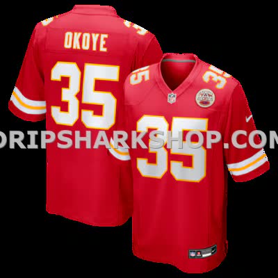 Mens Nike Christian Okoye Red Kansas City Chiefs Game Retired Player Jersey