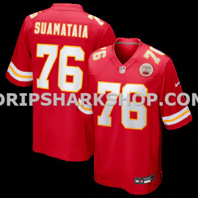Mens Nike Kingsley Suamataia Red Kansas City Chiefs Game Jersey