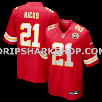 Mens Nike Jaden Hicks Red Kansas City Chiefs Game Jersey