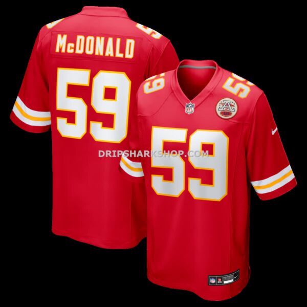Mens Nike Cooper Mcdonald Red Kansas City Chiefs Team Game Jersey