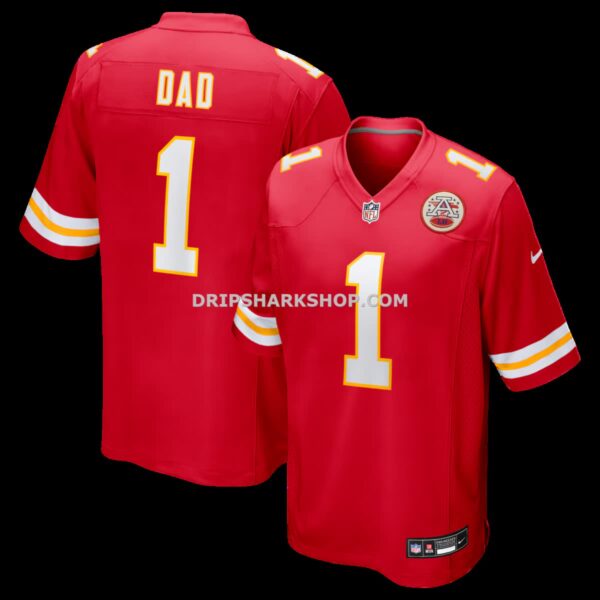 Mens Nike Number 1 Dad Red Kansas City Chiefs Game Jersey