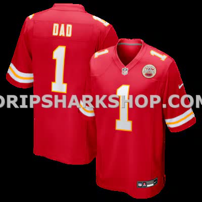 Mens Nike Number 1 Dad Red Kansas City Chiefs Game Jersey