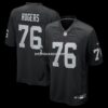 Mens Nike Caleb Rogers Black Las Vegas Raiders Team Game Jersey