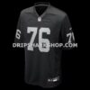 Mens Nike Caleb Rogers Black Las Vegas Raiders Team Game Jersey