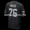 Mens Nike Caleb Rogers Black Las Vegas Raiders Team Game Jersey