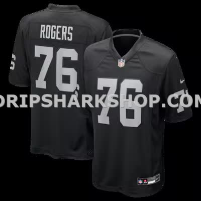Mens Nike Caleb Rogers Black Las Vegas Raiders Team Game Jersey