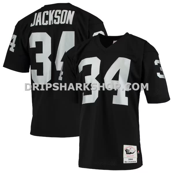 Mens Mitchell And Ness Bo Jackson Black Las Vegas Raiders 1990 Authentic Throwback Retired Player Jersey Pi3614000