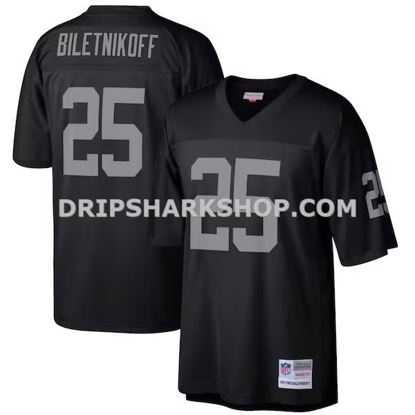 Mens Mitchell And Ness Fred Biletnikoff Black Las Vegas Raiders Retired Player Legacy Replica Jersey Pi1432000