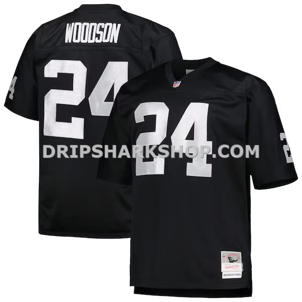 Mens Mitchell And Ness Charles Woodson Black Las Vegas Raiders Big And Tall 1998 Retired Player Replica Jersey Pi4995000