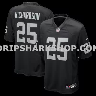 Mens Nike Decamerion Richardson Black Las Vegas Raiders Team Game Jersey
