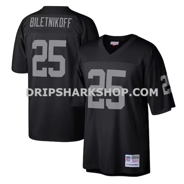 Mens Mitchell And Ness Fred Biletnikoff Black Las Vegas Raiders Legacy Replica Jersey Pi3610000