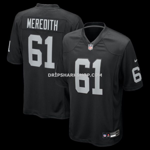 Mens Nike Jordan Meredith Black Las Vegas Raiders Game Player Jersey