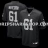 Mens Nike Jordan Meredith Black Las Vegas Raiders Game Player Jersey