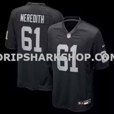 Mens Nike Jordan Meredith Black Las Vegas Raiders Game Player Jersey