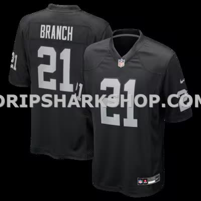 Mens Nike Cliff Branch Black Las Vegas Raiders Retired Player Game Jersey