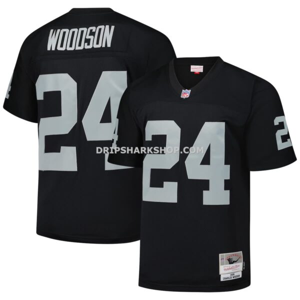 Mens Mitchell And Ness Charles Woodson Black Las Vegas Raiders Legacy Replica Jersey