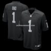 NFL177384G04-9289aa Mens Nike Number 1 Dad Black Las Vegas Raiders Game Jersey
