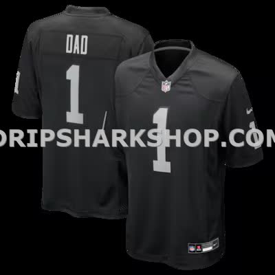 Mens Nike Number 1 Dad Black Las Vegas Raiders Game Jersey