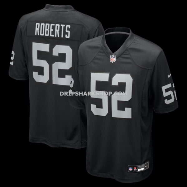 Mens Nike Elandon Roberts Black Las Vegas Raiders Team Game Jersey