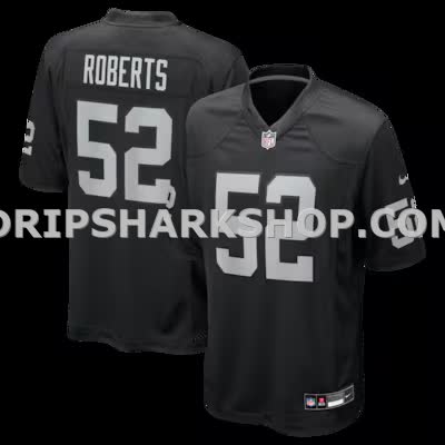 Mens Nike Elandon Roberts Black Las Vegas Raiders Team Game Jersey