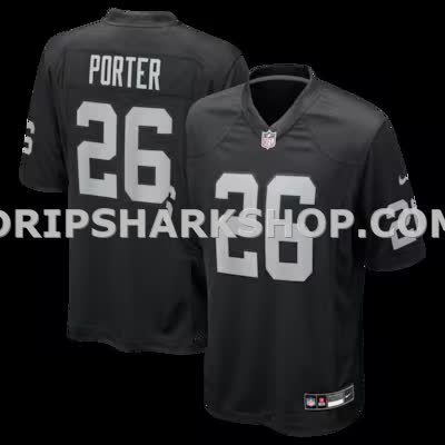 Mens Nike Darien Porter Black Las Vegas Raiders Team Game Jersey