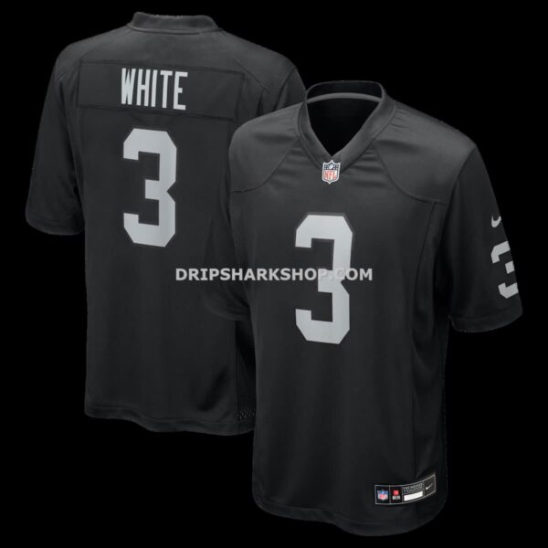 Mens Nike Zamir White Black Las Vegas Raiders Team Game Jersey