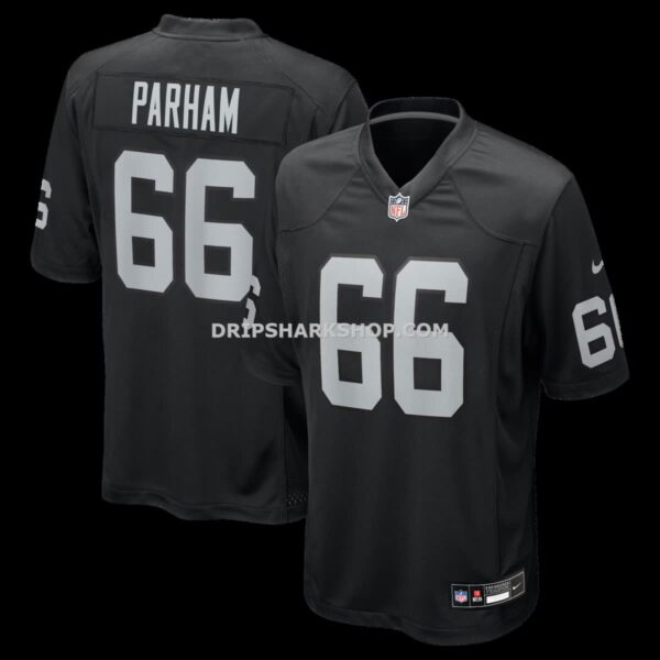 NFL17a84dG04-7c80d5 Mens Nike Dylan Parham Black Las Vegas Raiders Game Player Jersey
