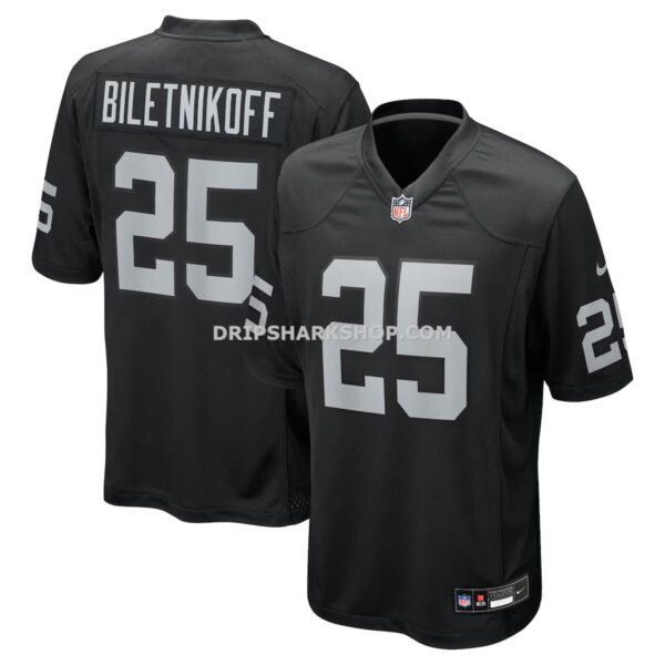 Mens Nike Fred Biletnikoff Black Las Vegas Raiders Game Retired Player Jersey