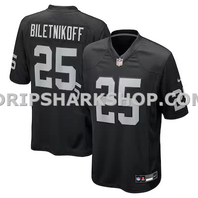 Mens Nike Fred Biletnikoff Black Las Vegas Raiders Game Retired Player Jersey