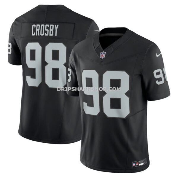 NFL17bf83G04-1303b1 Mens Nike Maxx Crosby Black Las Vegas Raiders Vapor Fuse Limited Jersey