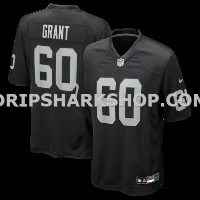 Mens Nike Charles Grant Black Las Vegas Raiders Team Game Jersey