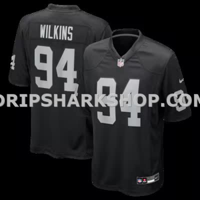 Mens Nike Christian Wilkins Black Las Vegas Raiders Team Game Jersey