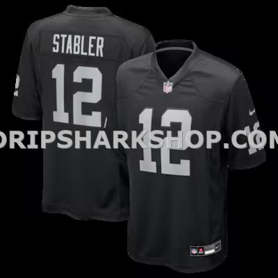 Mens Nike Ken Stabler Black Las Vegas Raiders Game Retired Player Jersey