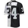 Mens Mitchell And Ness Bo Jackson Black Silver Las Vegas Raiders 1988 Split Legacy Replica Jersey Pi5003000