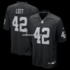 Mens Nike Ronnie Lott Black Las Vegas Raiders Game Retired Player Jersey