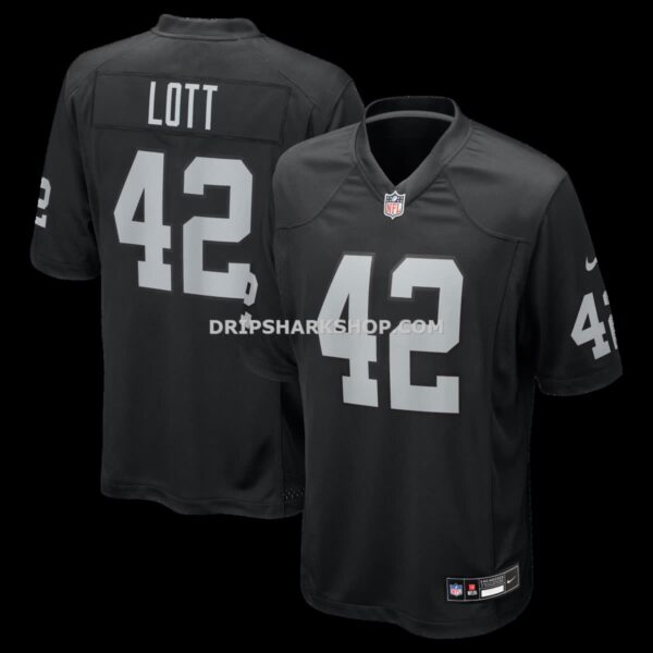 Mens Nike Ronnie Lott Black Las Vegas Raiders Game Retired Player Jersey