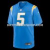 Mens Nike Trey Lance Powder Blue Los Angeles Chargers Team Game Jersey