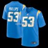 Mens Nike Delshawn Phillips Powder Blue Los Angeles Chargers Team Game Jersey