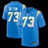 NFL1829e3G04-005941 Mens Nike Mekhi Becton Powder Blue Los Angeles Chargers Team Game Jersey