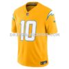 Mens Nike Justin Herbert Gold Los Angeles Chargers Alternate Charger Power Vapor Fuse Limited Jersey