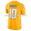 Mens Nike Justin Herbert Gold Los Angeles Chargers Alternate Charger Power Vapor Fuse Limited Jersey