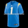 Mens Nike Quentin Johnston Powder Blue Los Angeles Chargers Game Player Jersey