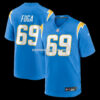 NFL186828G04-67e666 Mens Nike Josh Fuga Powder Blue Los Angeles Chargers Team Game Jersey