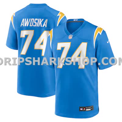 Mens Nike Kayode Awosika Powder Blue Los Angeles Chargers Team Game Jersey