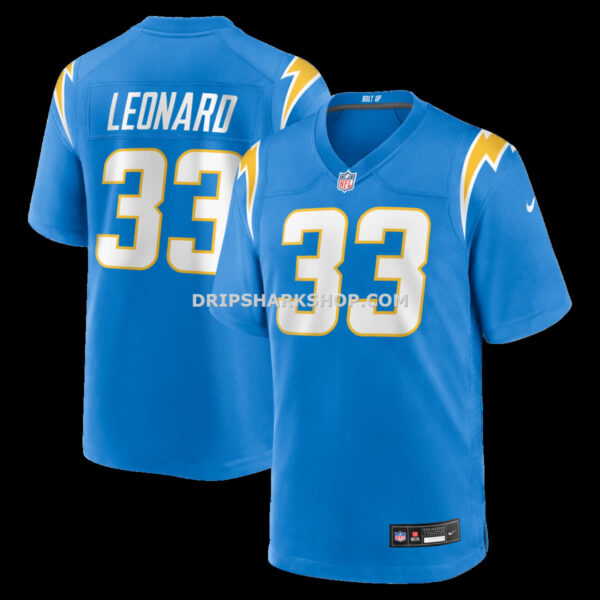 NFL18789dG04-c56572 Mens Nike Deane Leonard Powder Blue Los Angeles Chargers Game Player Jersey