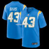 Mens Nike Michael Davis Powder Blue Los Angeles Chargers Game Jersey