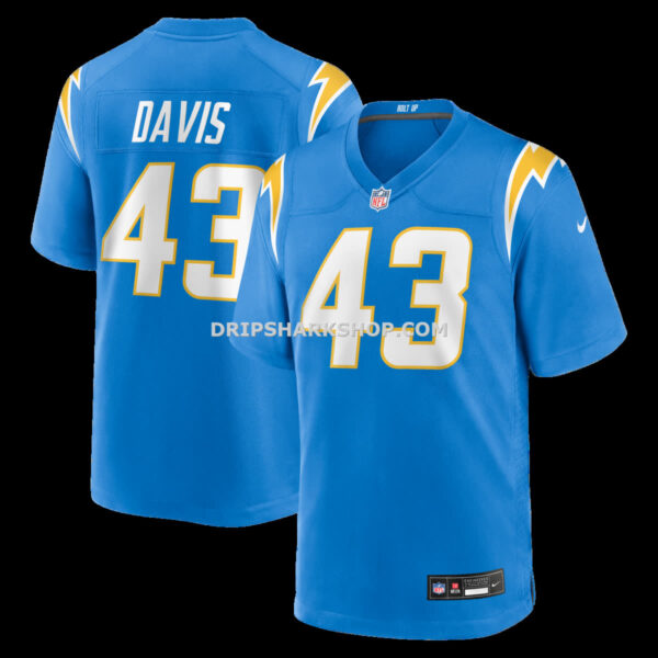 Mens Nike Michael Davis Powder Blue Los Angeles Chargers Game Jersey